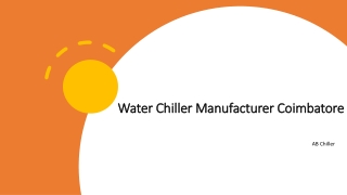 Water Chiller Manufacturer Coimbatore