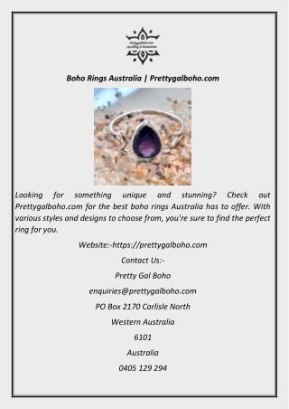 Boho Rings Australia  Prettygalboho