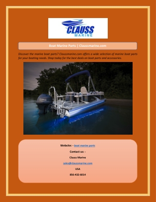 Boat Marine Parts  Claussmarine