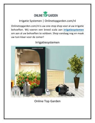 Irrigatie Systemen  Onlinetopgarden.com