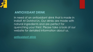 Antioxidant Drink  Dotshot.in