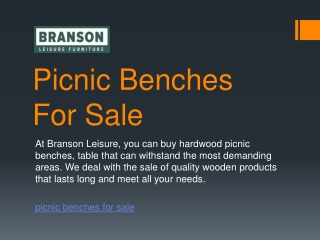 Picnic Benches For Sale | Bransonleisure.com