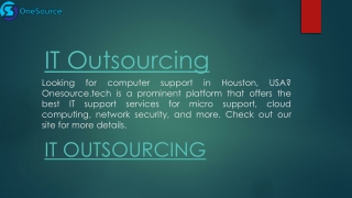 IT Outsourcing  Onesource.tech