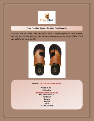 Extra Comfort Slippers for Men  Orthorest.in