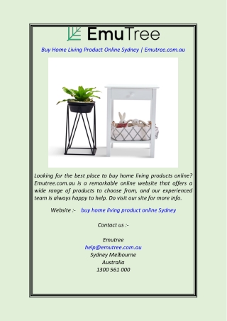 Buy Home Living Product Online Sydney Emutree.com.au