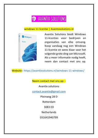 windows licentie  Avantixsolutionsnl
