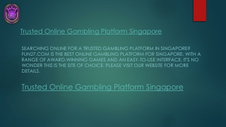 Trusted Online Gambling Platform Singapore Fun27.com