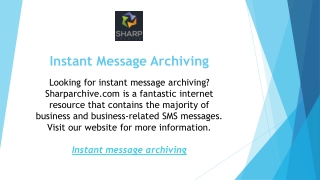 Instant Message Archiving  Sharparchive.com