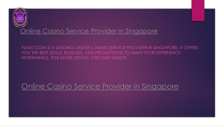 Online Casino Service Provider in Singapore Fun27.com