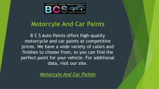 Motorcyle And Car Paints  Bcsautopaints.com.au