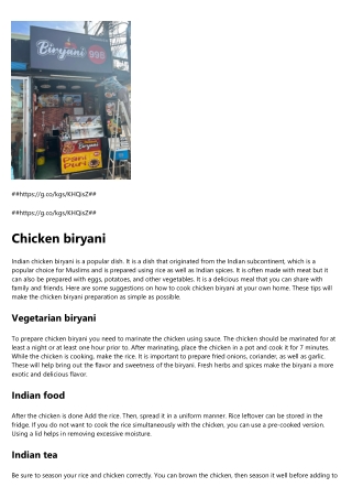 Vegetarian biryani