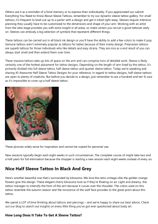 Every Little Thing You Have To Know About Sleeve Tattoos