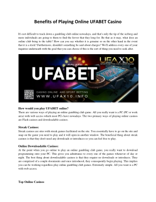 Online Ufabet Casino