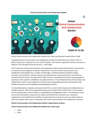 Clinical Communication and Collaboration Market 2022 Key Players Data