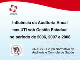 Influência da Auditoria Anual nas UTI sob Gestão Estadual no período de 2006, 2007 e 2008