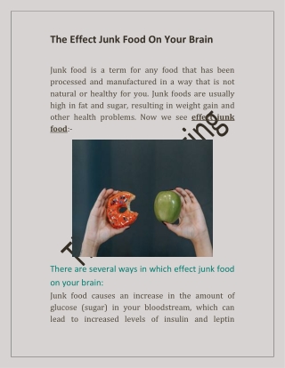 The Effect Junk Food On Your Brain