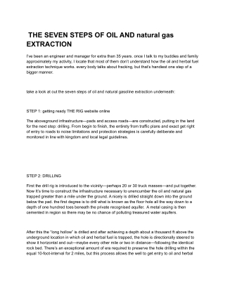 _THE SEVEN STEPS OF OIL AND natural gas EXTRACTION