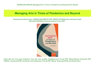 DOWNLOAD EBOOK Managing Arts in Times of Pandemics and Beyond [Free Ebook]