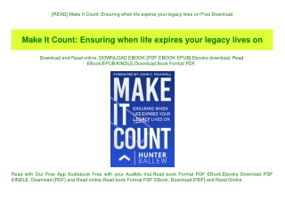 [READ] Make It Count Ensuring when life expires your legacy lives on Free Download