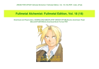 [READ PDF] EPUB Fullmetal Alchemist Fullmetal Edition  Vol. 18 (18) [PDF  mobi  ePub]