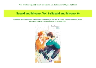 Free download [epub]$$ Sasaki and Miyano  Vol. 6 (Sasaki and Miyano  6) EBook