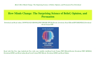 [Best!] How Minds Change The Surprising Science of Belief  Opinion  and Persuasion Free Download