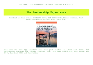 Pdf free^^ The Leadership Experience ^DOWNLOAD E.B.O.O.K.#
