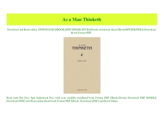 (READ)^ As a Man Thinketh #P.D.F. FREE DOWNLOAD^