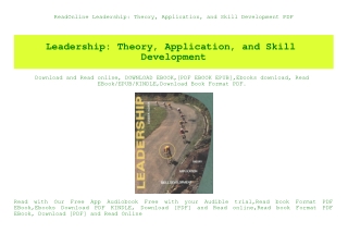 ReadOnline Leadership Theory  Application  and Skill Development PDF