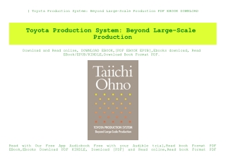 (B.O.O.K.$ Toyota Production System Beyond Large-Scale Production PDF EBOOK DOWNLOAD