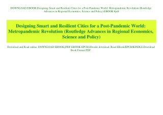 DOWNLOAD EBOOK Designing Smart and Resilient Cities for a Post-Pandemic World Metropandemic Revolution (Routledge Advanc