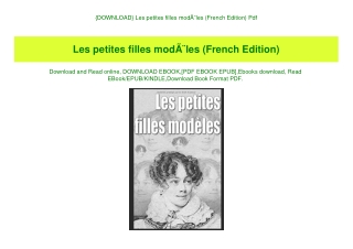 {DOWNLOAD} Les petites filles modÃƒÂ¨les (French Edition) Pdf