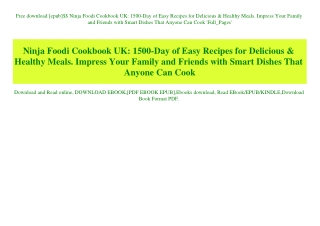 Free download [epub]$$ Ninja Foodi Cookbook UK 1500-Day of Easy Recipes for Delicious & Healthy Meals. Impress Your Fami