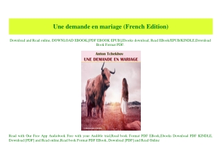(READ)^ Une demande en mariage (French Edition) 'Full_Pages'