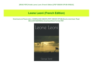 [READ PDF] Kindle Leone Leoni (French Edition) [PDF EBOOK EPUB KINDLE]