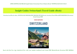 [PDF] DOWNLOAD READ Insight Guides Switzerland (Travel Guide eBook) ^DOWNLOAD E.B.O.O.K.#