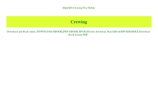 [Epub]$$ Crewing Free Online