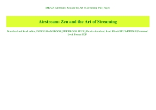 [READ] Airstream Zen and the Art of Streaming 'Full_Pages'