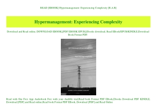 READ [EBOOK] Hypermanagement Experiencing Complexity [R.A.R]