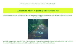 Download Adventure After A Journey in Search of Me (Ebook pdf)