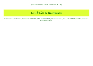 (Download) Le CÃƒÂ´tÃƒÂ© de Guermantes [R.A.R]