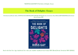 ^#DOWNLOAD@PDF^# The Book of Delights Essays (DOWNLOAD E.B.O.O.K.^)