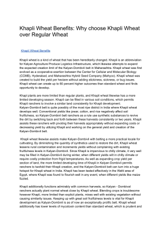 khapli wheat benefits