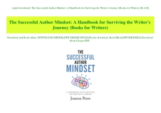 {epub download} The Successful Author Mindset A Handbook for Surviving the Writer's Journey (Books for Writers) [R.A.R]