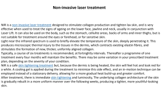 Non-invasive laser treatment