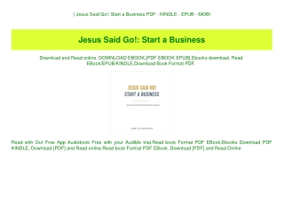 (B.O.O.K.$ Jesus Said Go! Start a Business PDF - KINDLE - EPUB - MOBI
