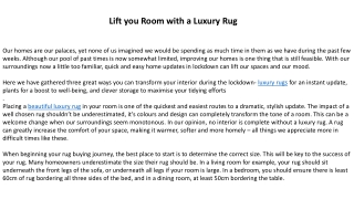 Lift you Room with a Luxury Rug