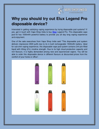 Elux legend pro