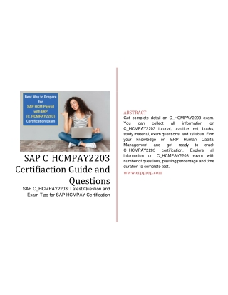 SAP C_HCMPAY2203: Latest Question and Exam Tips for SAP HCMPAY Certification