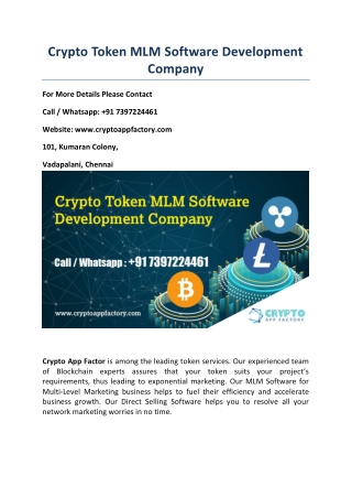 Crypto Token MLM Software Development Company